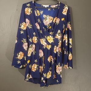 Active USA Blue floral Romper